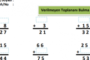 2.Sınıf Verilmeyen Toplananı Bulma 1 2.Sınıf Verilmeyen Toplananı Bulma 1