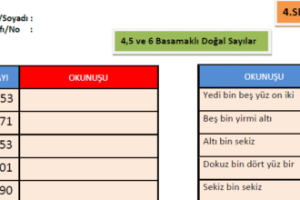 4.Sınıf Matematik 4,5 ve 6 Basamaklı Doğal Sayılar 4.Sınıf Matematik 4,5 ve 6 Basamaklı Doğal Sayılar