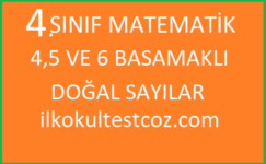 4.Sınıf Matematik 4,5 VE 6 Basamaklı Doğal Sayılar Test 4.Sınıf Matematik 4,5 VE 6 Basamaklı Doğal Sayılar Test