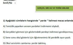 4.Sınıf Türkçe Gerçek, Mecaz ve Terim Anlam 4.Sınıf Türkçe Gerçek, Mecaz ve Terim Anlam