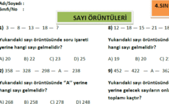 4.Sınıf Matematik Sayı Örüntüleri 4.Sınıf Matematik Sayı Örüntüleri